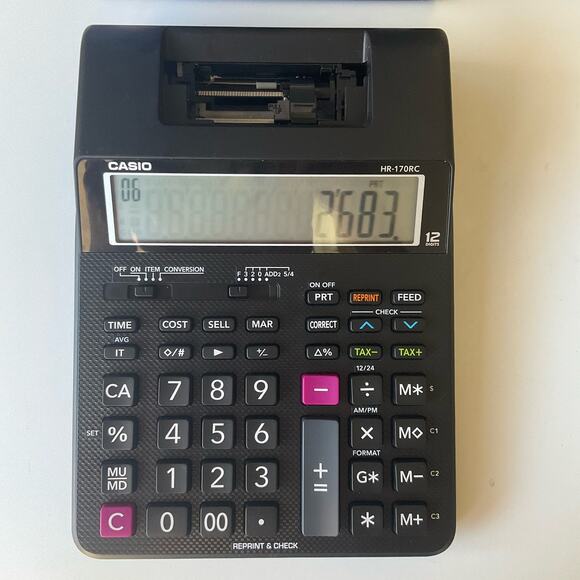 Casio HR-170RC Plus, Desktop Printing Calculator, Black - Picture 2 of 6